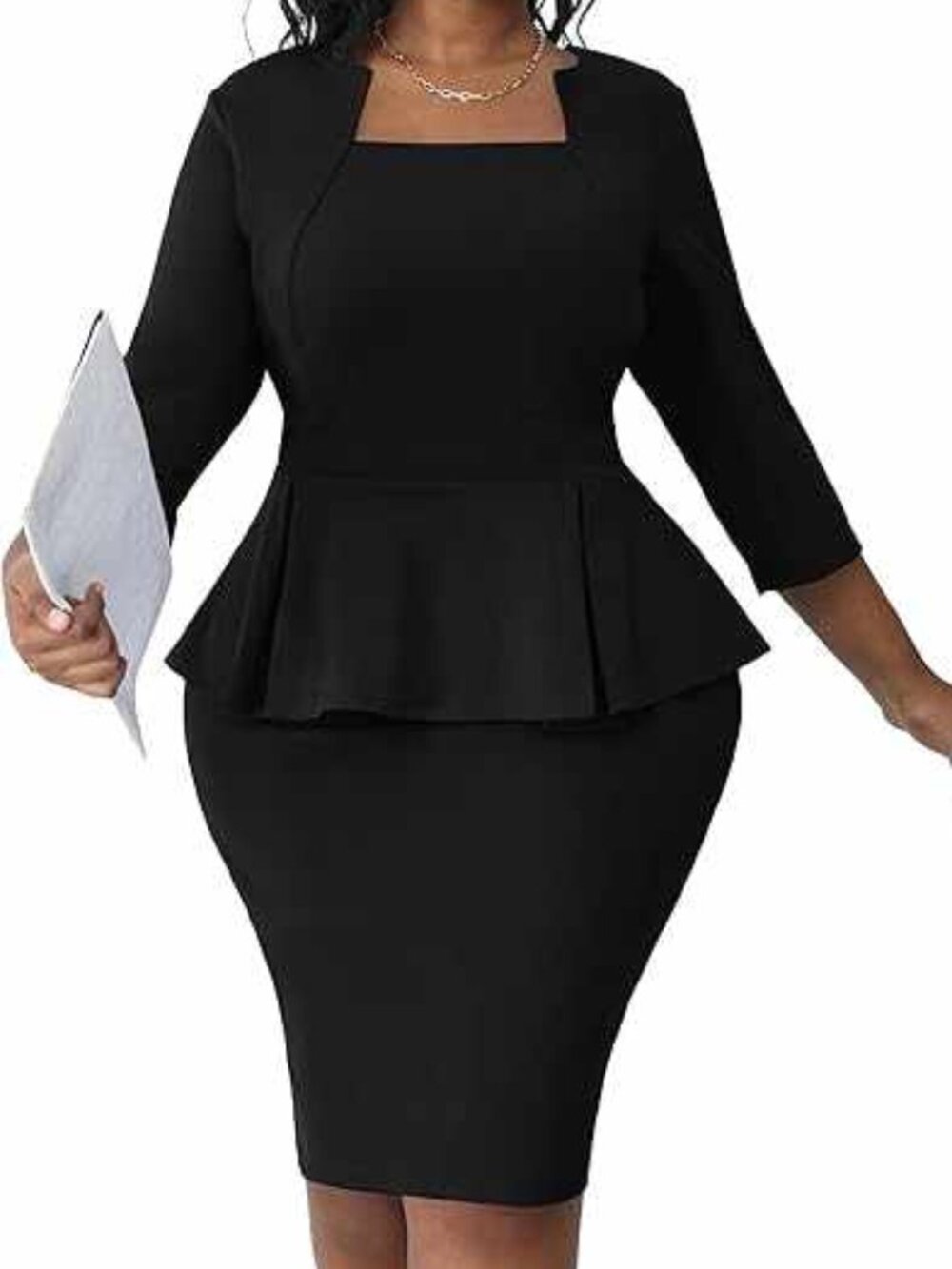 Pencil Dress Black 2XL N0193